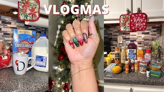 Vlogmas Day 15: Instagram Followers Design my Nails  + GROCERY HAUL + Holiday Hot Chocolate.