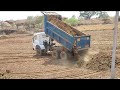 Tata 2518 Farming Road with Fully loaded || JCB Backhoe Loading Mud in Tata tipper Truck