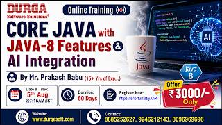 CORE JAVA with JAVA-8 Features & AI Integration Online Training @ DURGASOFT