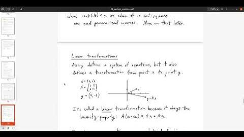 Matrix Algebra - Part 2