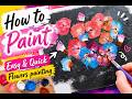 How to Paint EASY Flowers 🌸 | Quick Acrylic Flower Painting for Beginners