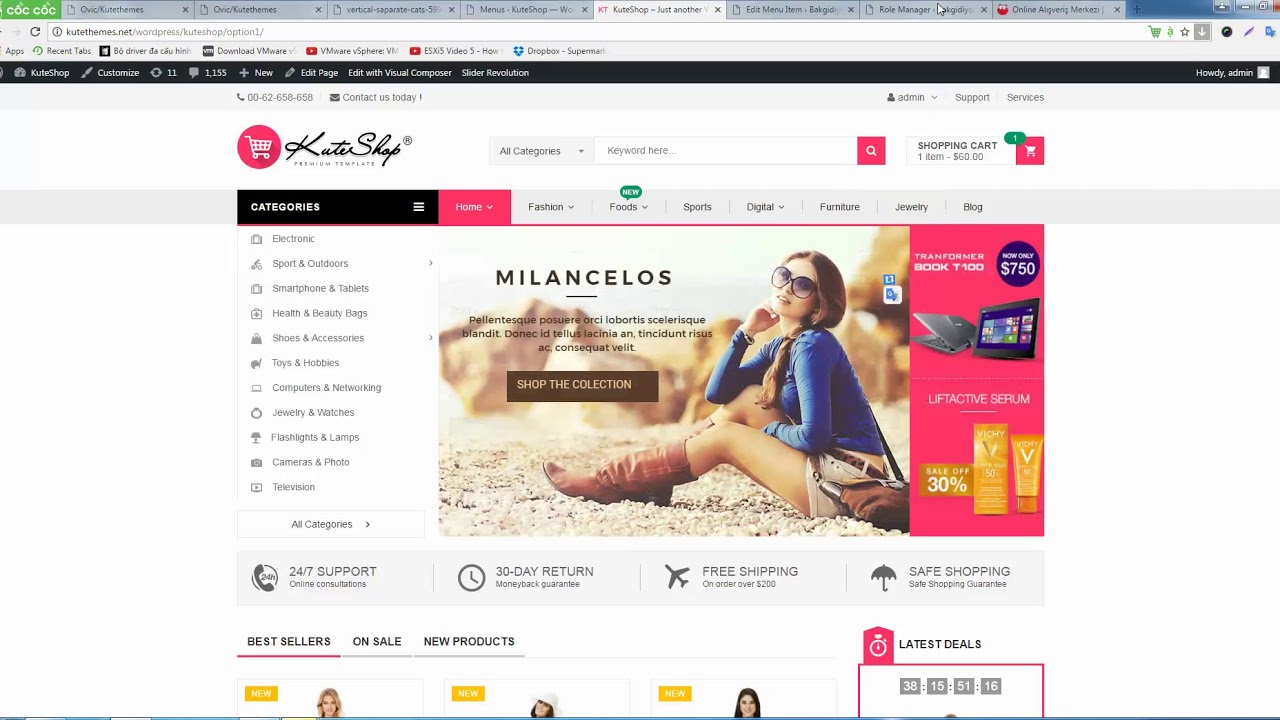 how to create vertical mega menu in the kuteshop theme youtube