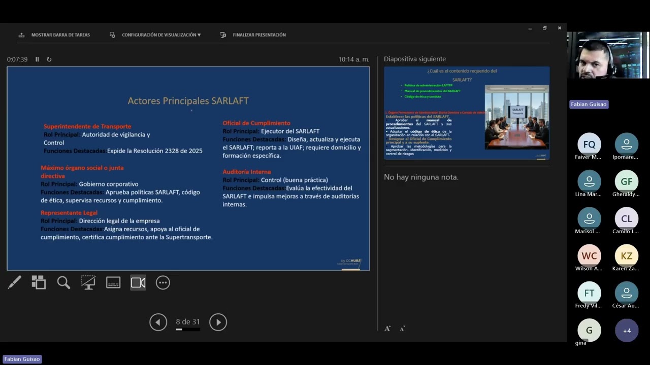 Wébinar SARLAFT para el sector transporte