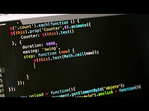 IT Programmer write code program on the , Stock Video