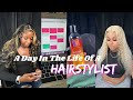 A DAY IN THE LIFE OF A HAIRSTYLIST | 4+ CLIENTS IN A DAY , #613 CURLY BLONDE INSTALL &amp; MORE