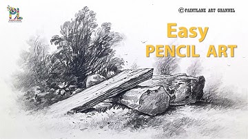 How to draw Tree & Wood Drawing | Step-by-Step Easy Pencil Shading | Easy Pencil Shading Tutorial