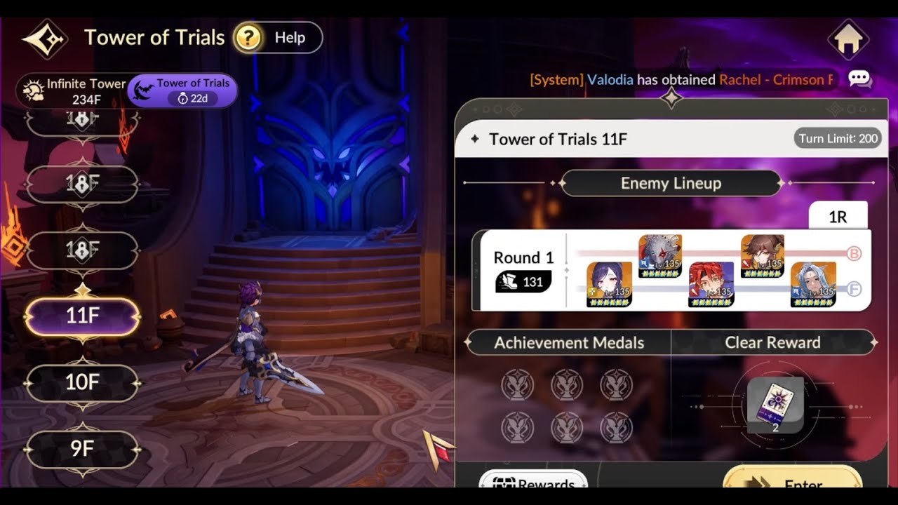 Floor 11 – Enemy (6★ Clear) | Tower of Trial Season 8 | Seven Knight Re:Birth