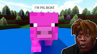 Roblox Build A Boat Funny Momentsbig Pig