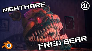 How To Make Nightmare Fred Bear & FNaF 4 Room! | BLEDNER / UNREAL 5 | Tutorial