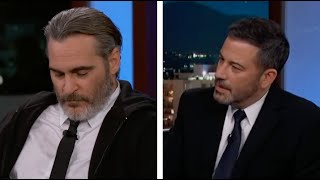 Weird conversation between Joaquin Phoenix and Jimmy Kimmel