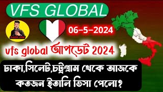 6 May, 2024 / vfs global থেকে আজকে কতজন ইতালি ভিসা পেলো | vfs global italy visa update today #italy