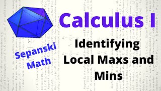 Finding Local Maxs and Mins, Calculus 1