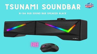 Tsunami Soundbar N-166 RGB Sound Bar Speaker Black