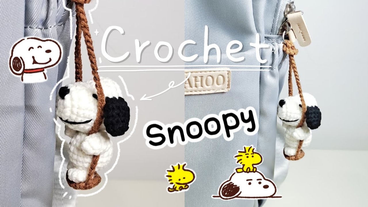 Crochet Snoopy Swing Keychain 🐶 | Cute Amigurumi Charm | Móc len Snoopy Ngồi Xích Đu