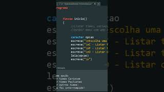 we are talking about programming logic, in the case selection class with portugol studio.
