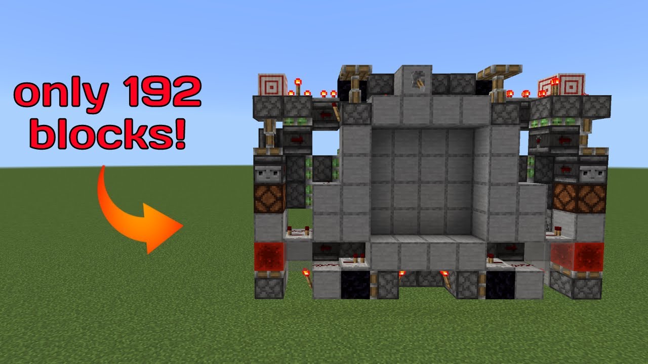 Small 4x4 Piston Door For Minecraft Bedrock (Only 192 Blocks!) - YouTube