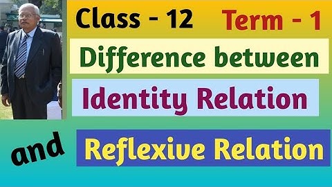 Class 12 Maths Relations- Difference between Identity Relation and Reflexive Relation