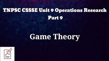 TNPSC CSSSE || Unit 9 Operations Research || Part 9 @Achieve_your_dreams