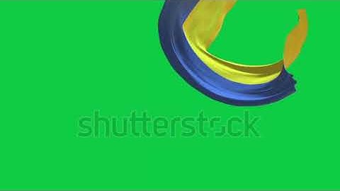 Ukraine flag ribbon transitions loop green screen 4k