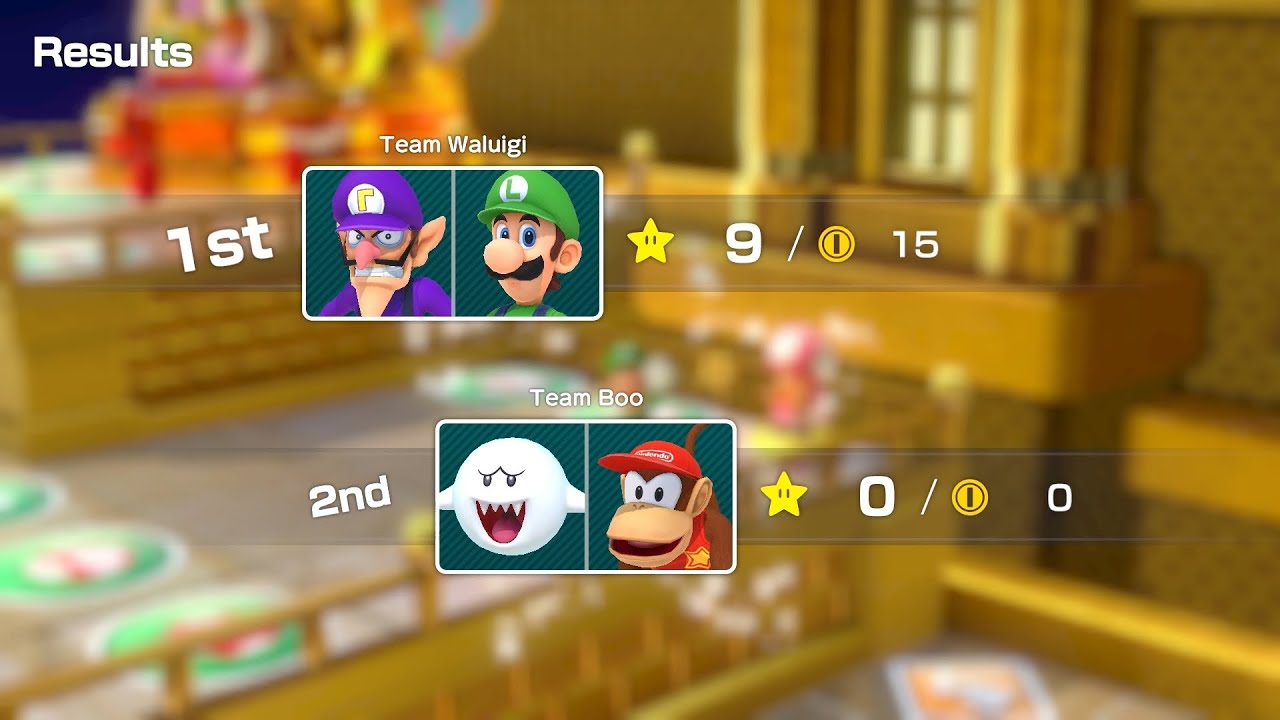 Super Mario Party Partner Party #1604 Tantalizing Tower Toys Waluigi & Luigi vs Boo & Diddy Kong