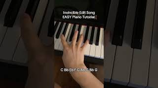 Invincible Edit Song - EASY Piano Tutorial