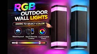 Modern RGB Outdoor Wall Lights ✨ Color Changing Up &amp; Down Sconce (Smart + Waterproof) - SHIMR