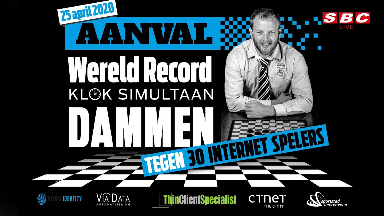 Live dammen klok simultaan 25 april 2020