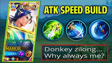 ZILONG ATTACK SPEED BUILD IS HERE!! 😱 BUILD TOP 1 GLOBAL ZILONG - MLBB