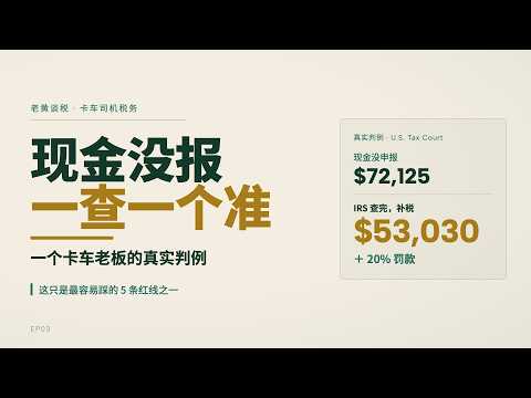 存了 $72,125 现金没报税，IRS 连账本都没要｜卡车司机最容易踩的 5 条红线，全是真实判决