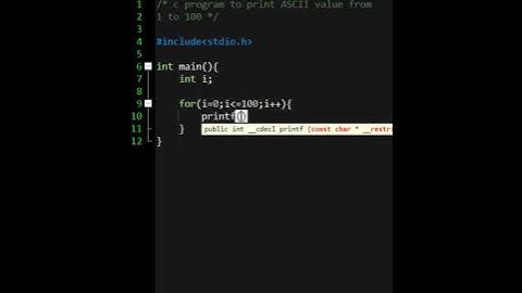 c program to print ascii code from 1 to 100 - c programming #shorts #ytshorts #coding #hashcoder