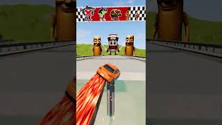 Big And Small Bodybuilder Italian Brainrot Characters Vs Narrow Bridge Beamng.drive