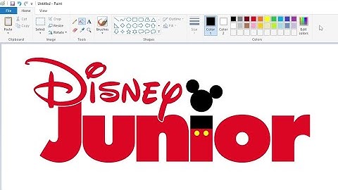 How to draw all red Disney Junior logo using MS Paint | How to draw on your computer