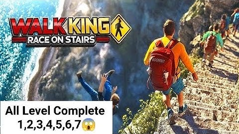 WALK KING RACE ON STAIRS | ALL LEVEL 1,2,3,4,5,6,7😱 | WALKING COMPLETE GAMEPLAY | Grvgaming652