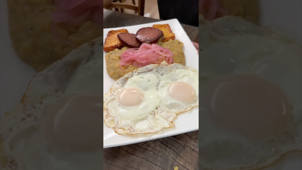 MANGÚ BREAKFAST PLATE from El Castillo De Jagua NYC in the Lower East Side! 🍌🍳🧀🔥🤤 #DEVOURPOWER