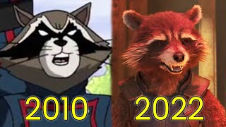 Evolution of Rocket Raccoon in Movies & TV (2010-2022)