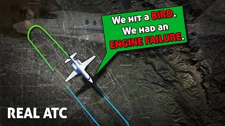 Birdstrike caused engine failure on takeoff. REAL ATC