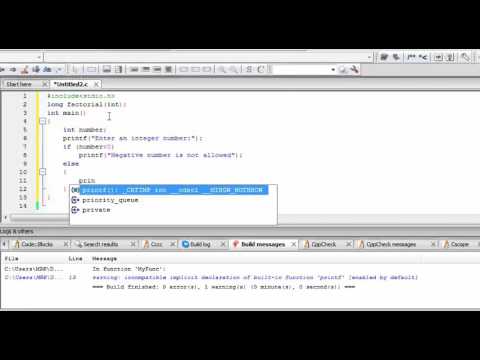 C programming tutorial to find factorial using recursive function - YouTube
