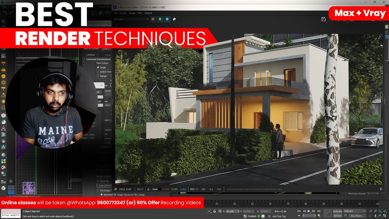 Best Exterior Vray Render Techniques 3dsmax Tutorial #dotmattech - YouTube