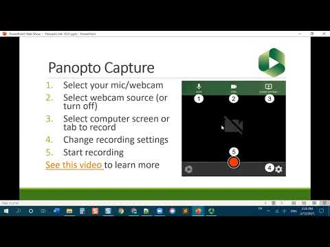 Record From the Browser with Panopto Capture (Panopto Basics Workshop Part 5)