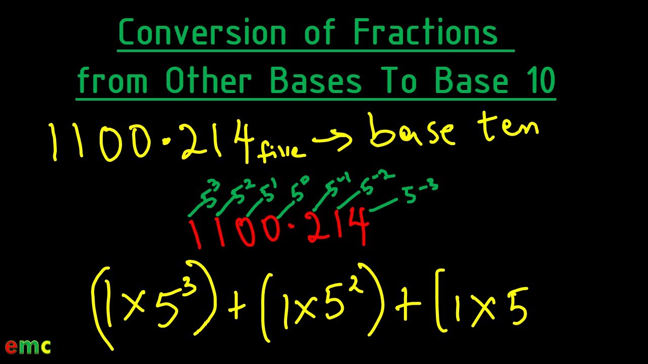 Conversion of Fractions from Other Bases to Base 10 - YouTube
