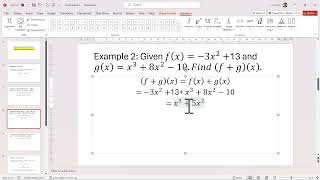 Operations on Functions - Addition and Subtraction
