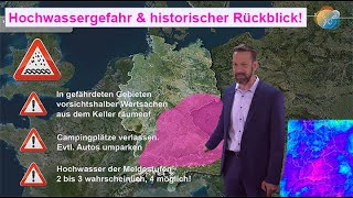 Hochwassergefahr & historischer Rückblick auf 1999 & 2002. Neue NiederschlagsSummen & kurzer Trend.