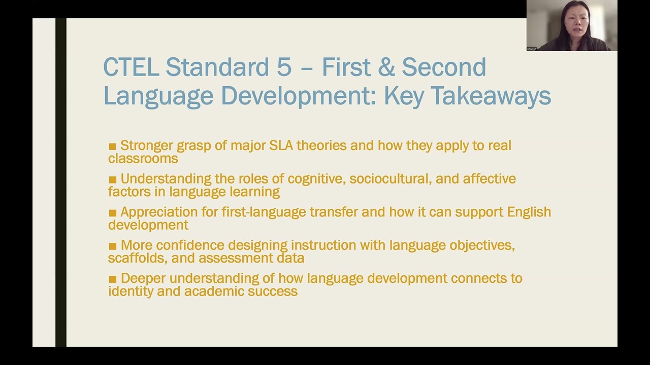 Week 8 Summative Assessment for CTEL Standards 4 & 5 PPT - Xihui Jin video1552773818