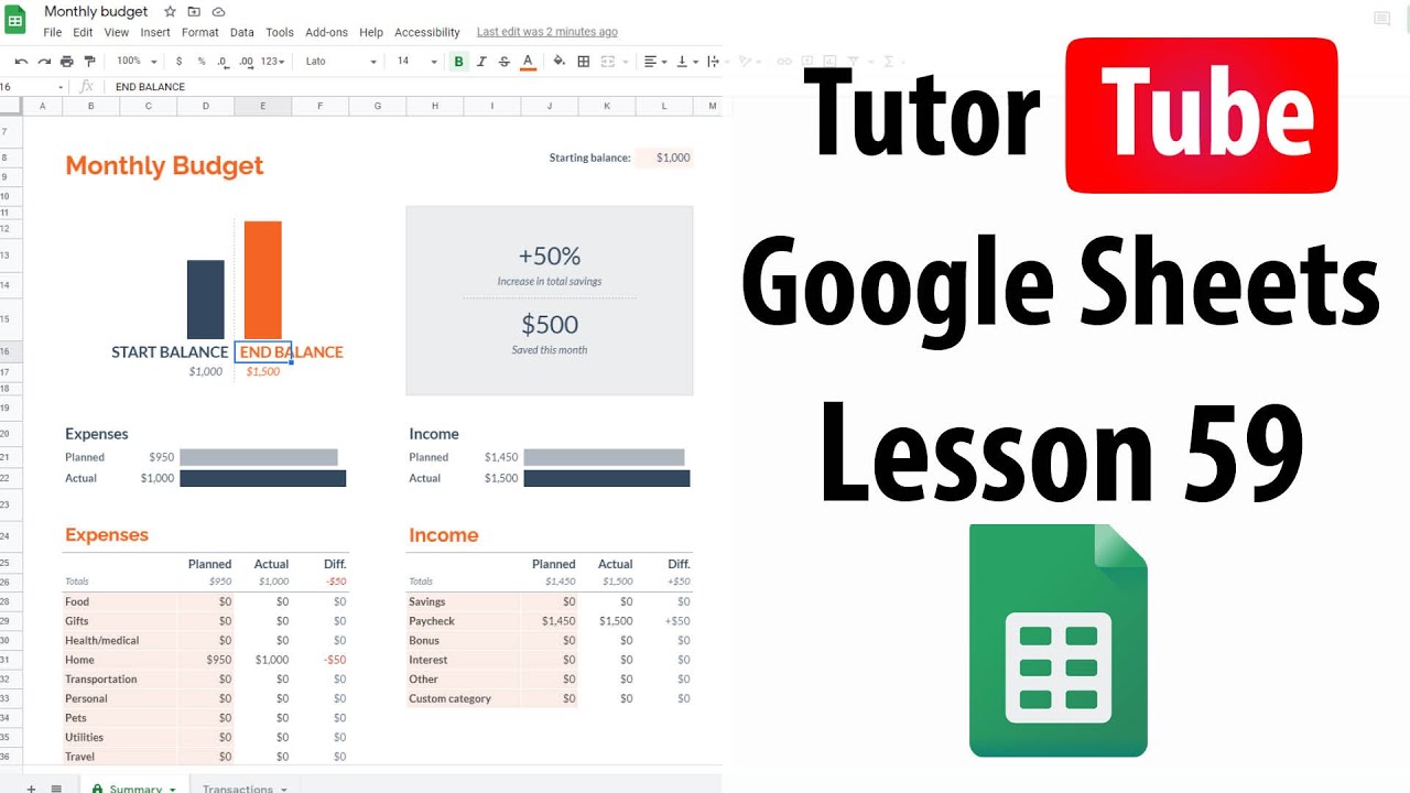 Google Sheets Tutorial - Lesson 59 - Customize Charts