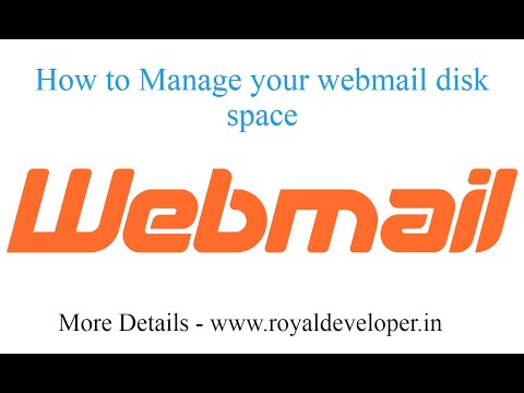 How to Manage your webmail disk space