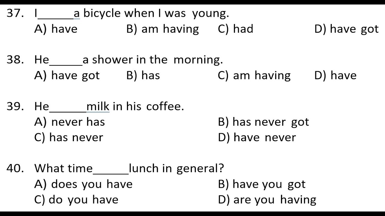 GRAMMAR TEST PART 2 - YouTube