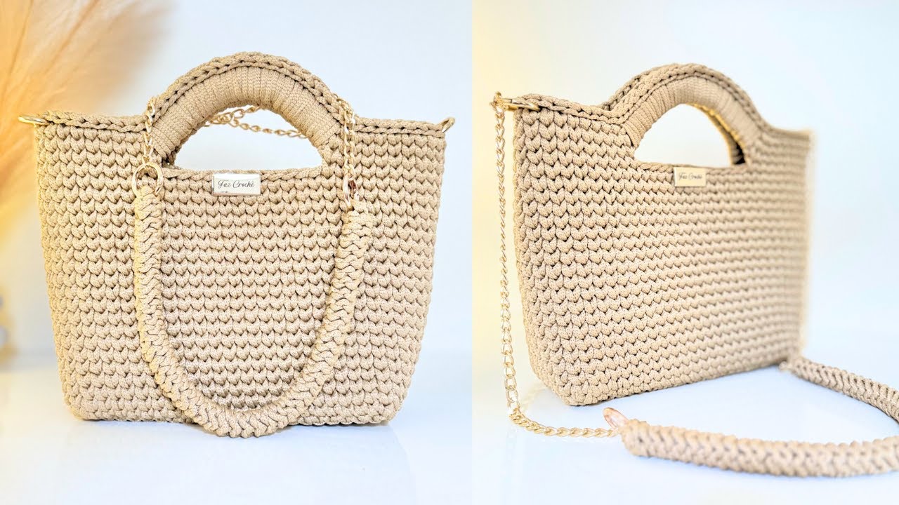 ОЧЕНЬ ЛЕГКАЯ вязаная крючком сумка из пряжи 5 мм | Шаг за шагом