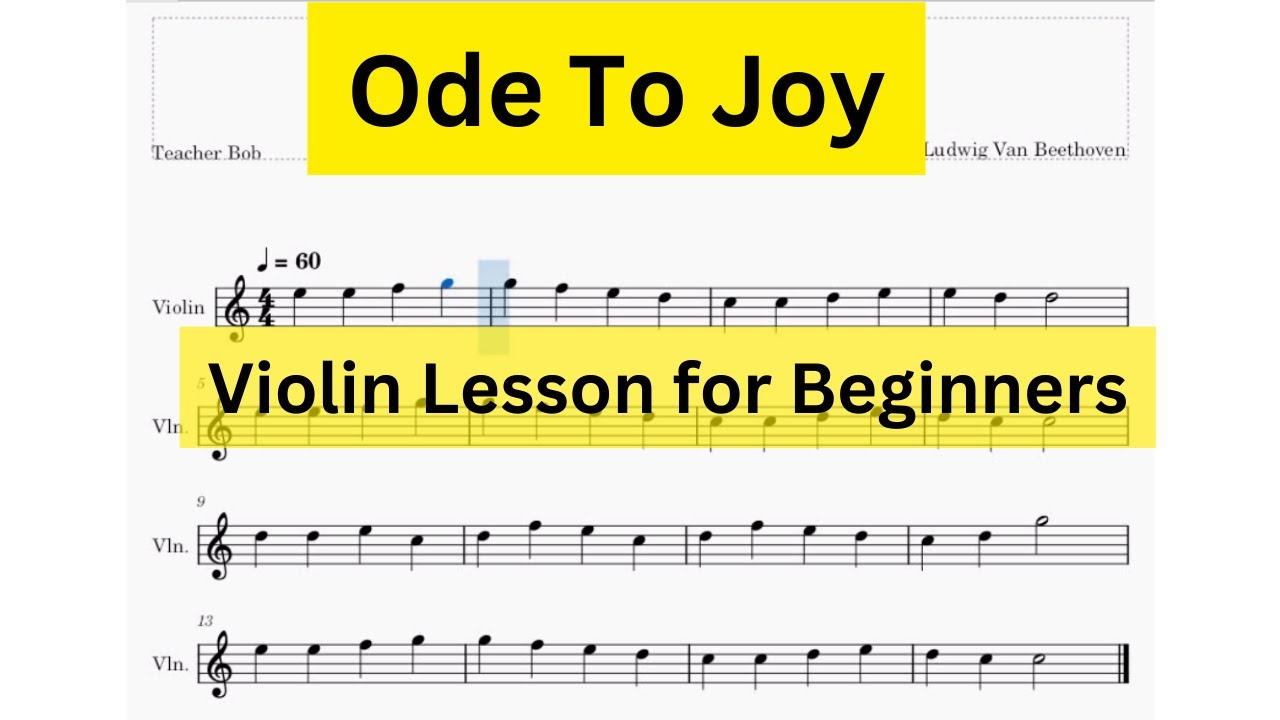 Lesson 13 - Ode To Joy - Beethoven - Violin Lesson for Beginners (Play ...