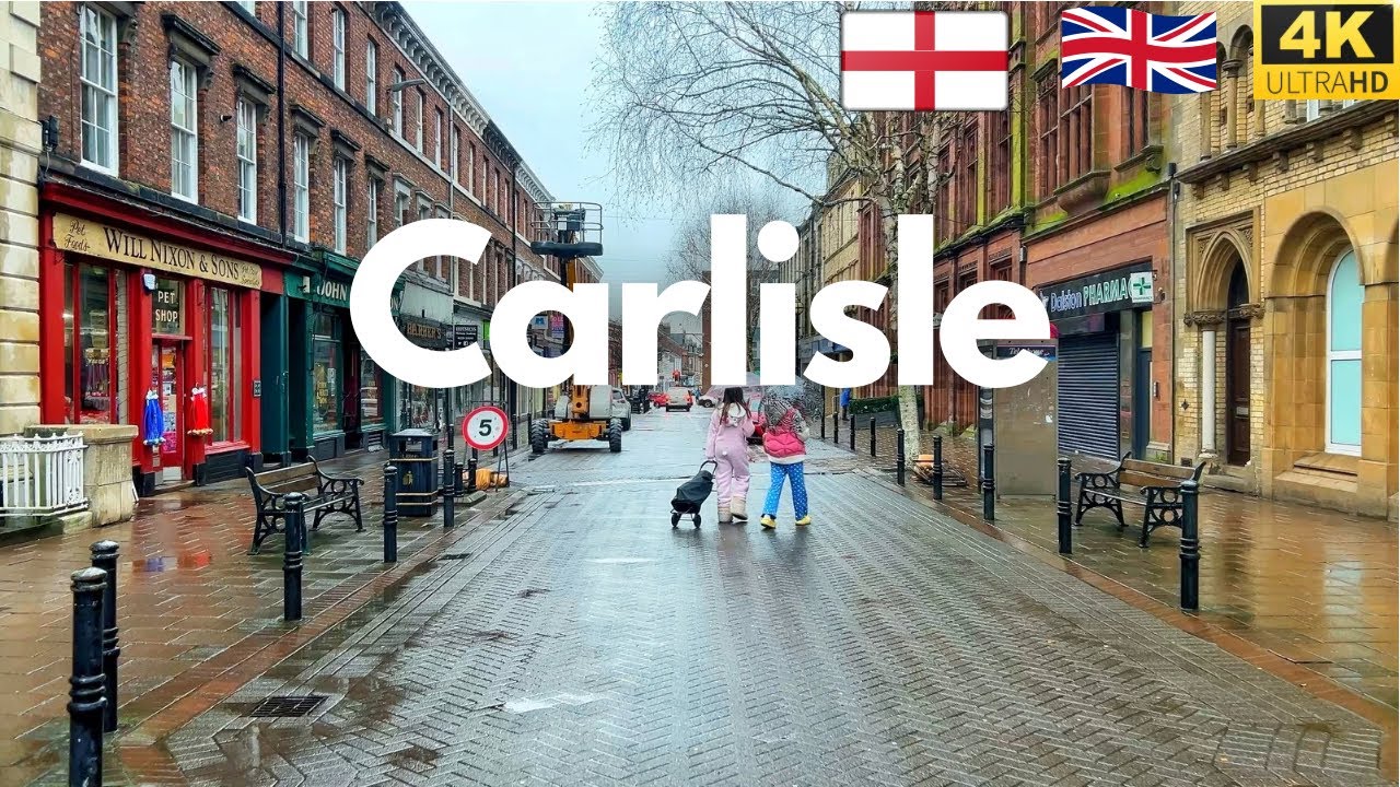 Carlisle | Amazing walk in a rainy day. 4K