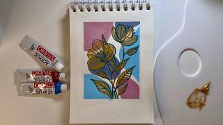 Relaxing Acrylic & Marker Floral Painting Process 🌸 Calm Art Video| Anna Art